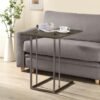 Pedro Expandable C-Shaped Sofa Side Table Weathered Grey