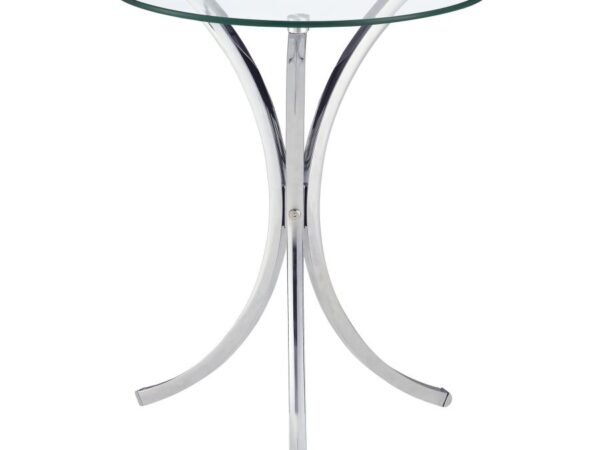 Eloise Round Glass Top Accent Side Table Chrome