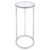 Kyle Oval Glass Top C-Shaped Sofa Side Table Chrome