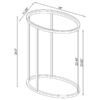 Kyle Oval Glass Top C-Shaped Sofa Side Table Chrome