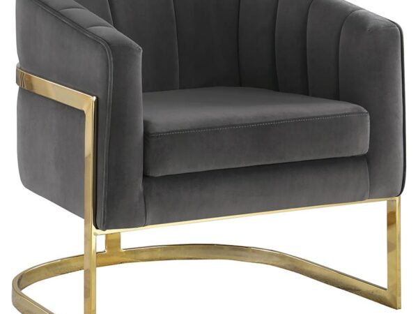 Alamor Upholstered Barrel Back Accent Chair Dark Grey