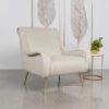 Ricci Upholstered Saddle Arm Accent Chair Stone