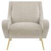 Ricci Upholstered Saddle Arm Accent Chair Stone