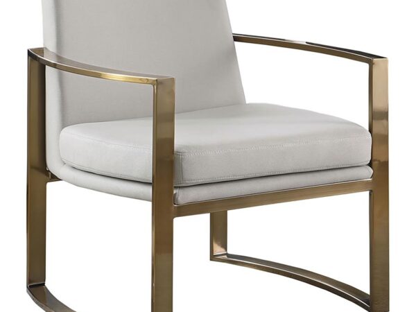 Cory Upholstered Arched Arm Accent Chair Cream