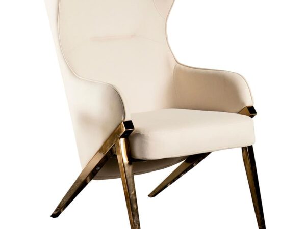 Walker Upholstered high Wingback Accent Chair Cream