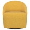 Leon Upholstered Barrel Accent Swivel Chair Mustard Yellow