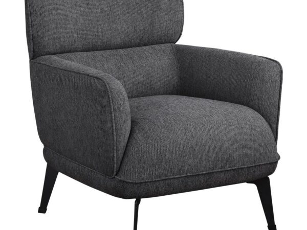 Andrea Upholstered Crecent Arm Accent Chair Grey
