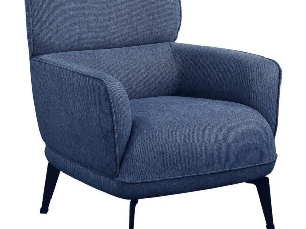 Andrea Upholstered Crecent Arm Accent Chair Blue