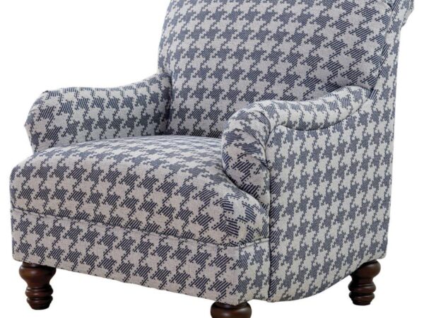 Glenn Upholstered English Arm Accent Chair Blue