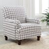 Glenn Upholstered English Arm Accent Chair Grey