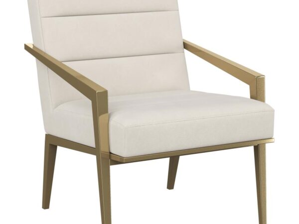 Kirra Upholstered Metal Arm Accent Chair Cream