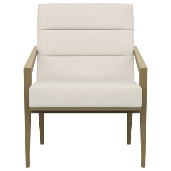Kirra Upholstered Metal Arm Accent Chair Cream