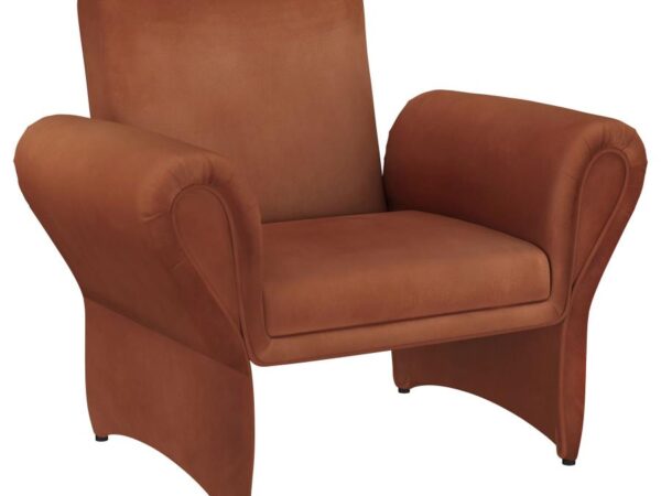 Liana Upholstered Roll Arm Accent Armchair Rust Orange