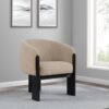 Valdez Boucle Upholstered Barrel Back Accent Chair Beige