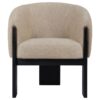 Valdez Boucle Upholstered Barrel Back Accent Chair Beige