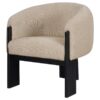 Valdez Boucle Upholstered Barrel Back Accent Chair Beige