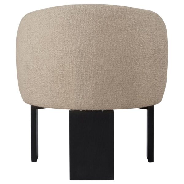 Valdez Boucle Upholstered Barrel Back Accent Chair Beige