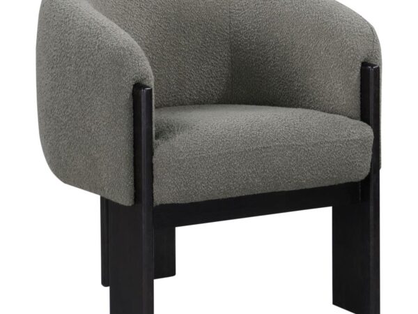 Valdez Boucle Upholstered Barrel Back Accent Chair Brown