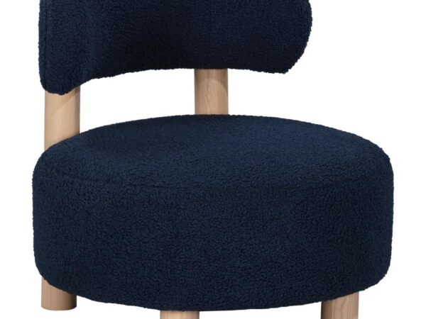 Zonie Boucle Upholstered Barrel Back Accent Chair Blue