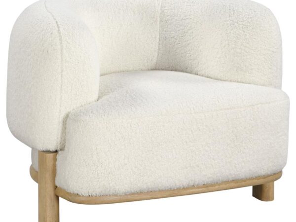 Lawler Upholstered Barrel Back Accent Chair Ivory