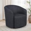 Mossbrook Fabric Upholstered Swivel Accent Chair Anthracite