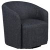 Mossbrook Fabric Upholstered Swivel Accent Chair Anthracite