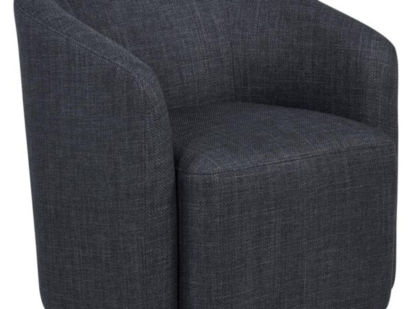 Mossbrook Fabric Upholstered Swivel Accent Chair Anthracite
