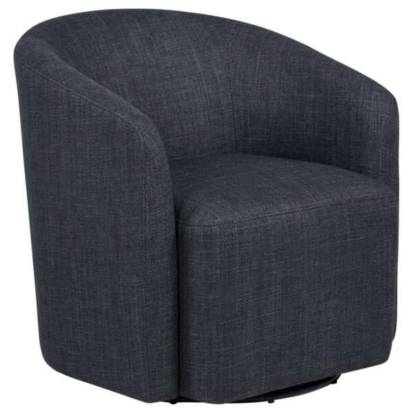 Mossbrook Fabric Upholstered Swivel Accent Chair Anthracite