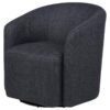 Mossbrook Fabric Upholstered Swivel Accent Chair Anthracite