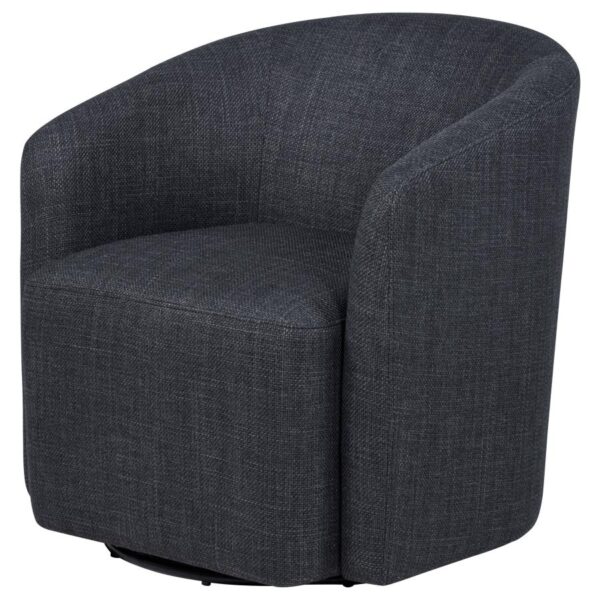 Mossbrook Fabric Upholstered Swivel Accent Chair Anthracite