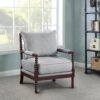 Blanchett Upholstered Bobbin Accent Chair Grey and Cappuccino