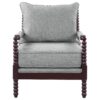 Blanchett Upholstered Bobbin Accent Chair Grey and Cappuccino