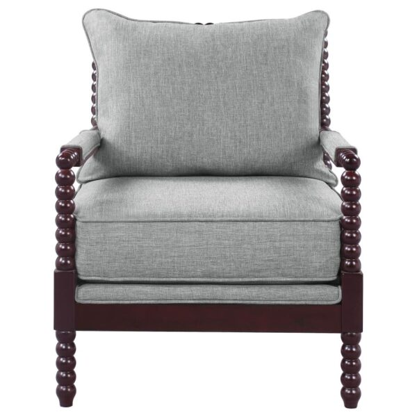 Blanchett Upholstered Bobbin Accent Chair Grey and Cappuccino
