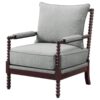 Blanchett Upholstered Bobbin Accent Chair Grey and Cappuccino