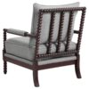 Blanchett Upholstered Bobbin Accent Chair Grey and Cappuccino