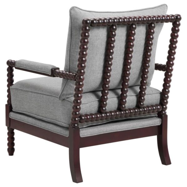 Blanchett Upholstered Bobbin Accent Chair Grey and Cappuccino
