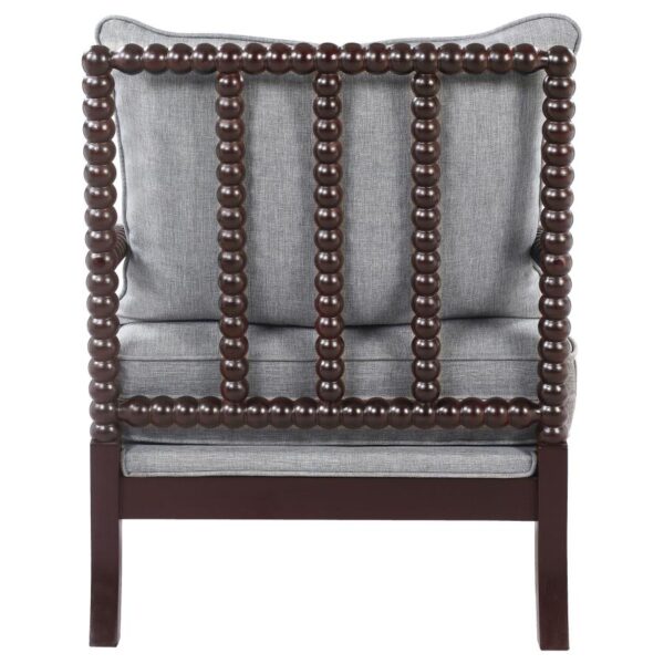 Blanchett Upholstered Bobbin Accent Chair Grey and Cappuccino