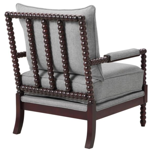 Blanchett Upholstered Bobbin Accent Chair Grey and Cappuccino