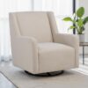 Sorrel Fabric Upholstered Swivel Glider Arm Chair Latte