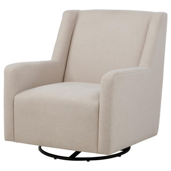 Sorrel Fabric Upholstered Swivel Glider Arm Chair Latte