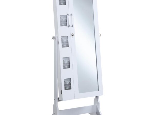 Doyle Cheval Mirror with Jewelry Storage White