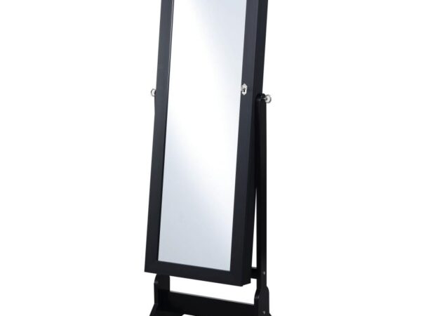 Tutuola Cheval Mirror with Jewelry Storage Black