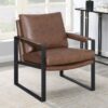 Rosalind Upholstered Track Arm Accent Chair Brown