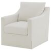 Winter Upholstered Sloped Arm Accent Swivel Chair Beige