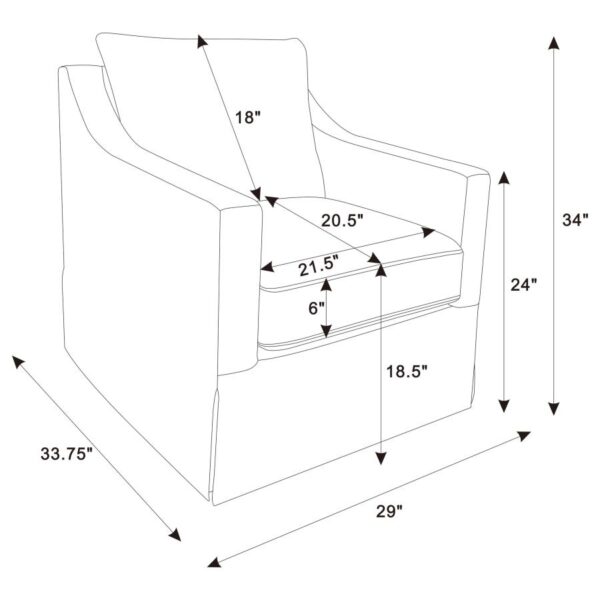 Winter Upholstered Sloped Arm Accent Swivel Chair Beige