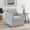 Winter Upholstered Sloped Arm Accent Swivel Chair Grey