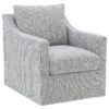 Winter Upholstered Sloped Arm Accent Swivel Chair Grey