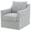 Winter Upholstered Sloped Arm Accent Swivel Chair Grey