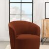 Joyce Upholstered Barrel Back Swivel Chair Burnt Orange