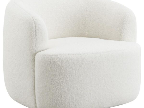Hudson Faux Sheepskin Upholstered Swivel Chair Natural
